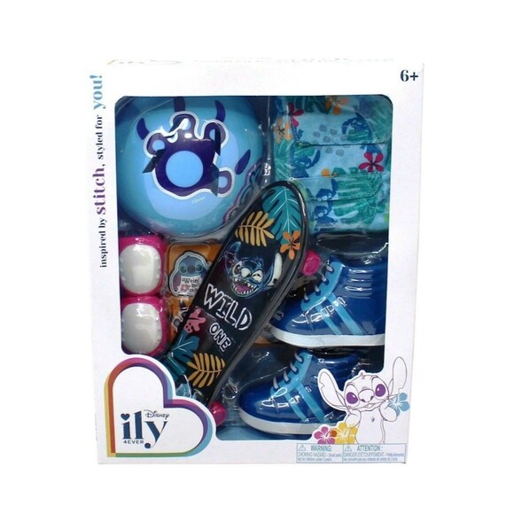 Disney ILY 4ever 18" Stitch Inspired Accessory Pack Lil & Stitch Skateboard Set - Picture 1 of 6